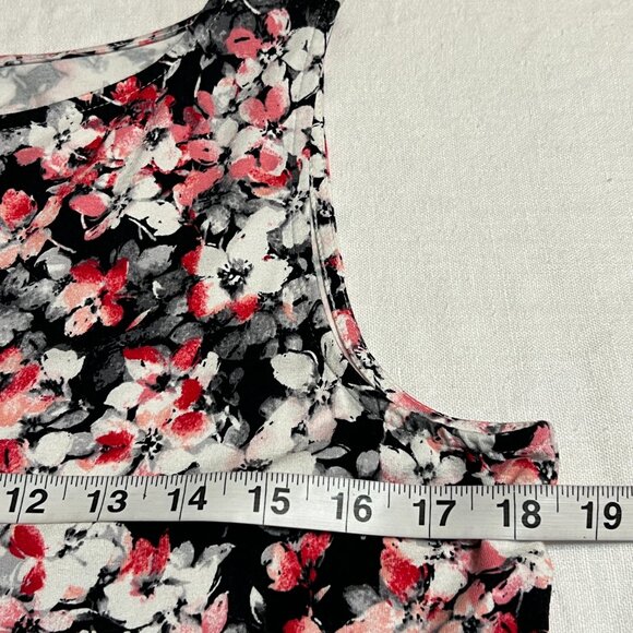 J. Jill Women's A-Line Dress Floral Red White Sleevless Size Small Rayon Blend - Picture 6 of 9